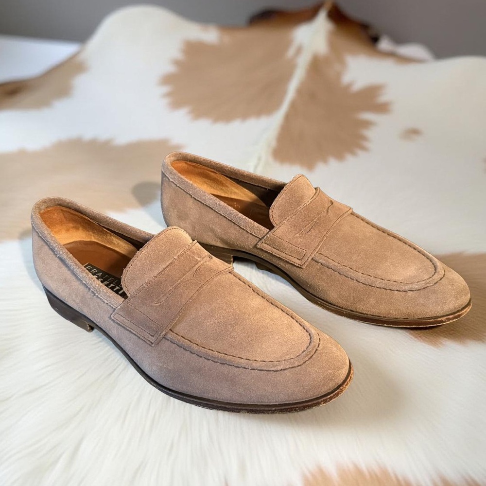 Fratelli Rossetti PreOwned Sz 7 Light Brown Suede Leather Loafers (SH149)